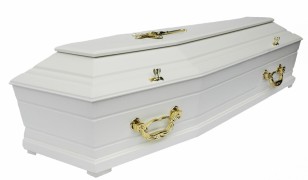 Trumna dziecięca biała wzór tradycyjny